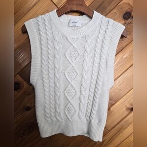 Wilfred Ivory Cable Knit Merino Blend Vest Size Small